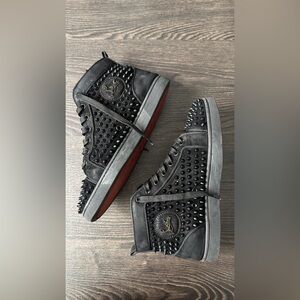 Christian Louboutin Black Louis Orlato Spike Sneaker Mens EU 40